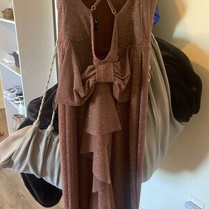 Purple sparkly prom dress no slit is tailored to my body